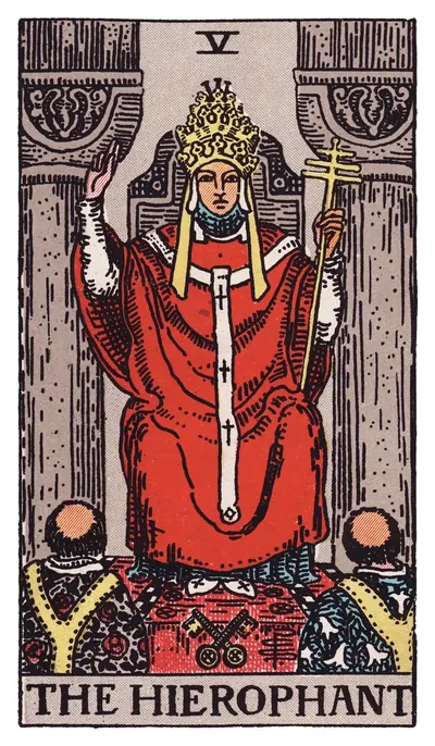 Le Pape, arcane V du tarot de Rider-Waite