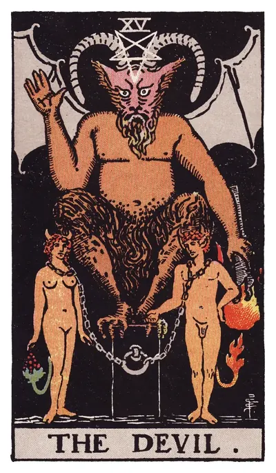 Le Diable, arcane XV du tarot de Rider-Waite