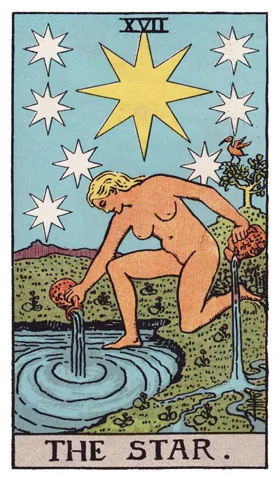 L'Étoile, arcane XVII du tarot de Rider-Waite
