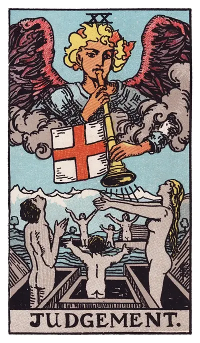 Le Jugement, arcane XX du tarot de Rider-Waite
