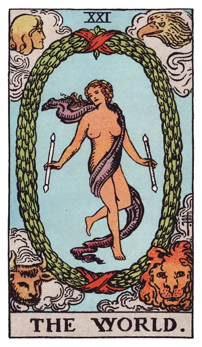 Le Monde, arcane XXI du tarot de Rider-Waite
