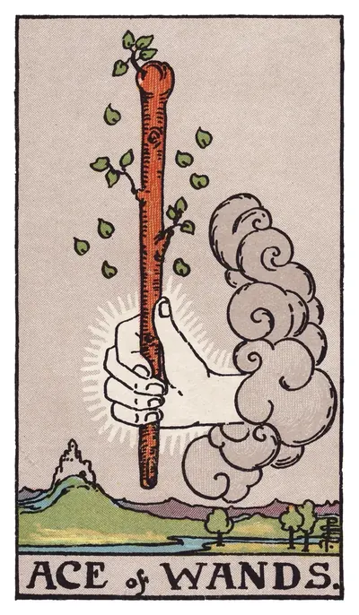 L'As de Bâtons du tarot de Rider-Waite